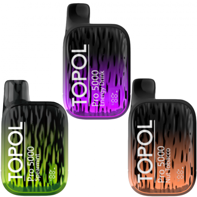 (М) Одноразовая электронная сигарета Topol Pro 5000 - Арбузный лёд
